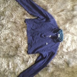 Cropped Lacoste half zip sweater